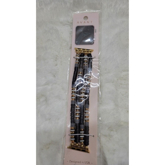 Gold & Black Breaded Watch Band 38/40mm - Picture 5 of 6